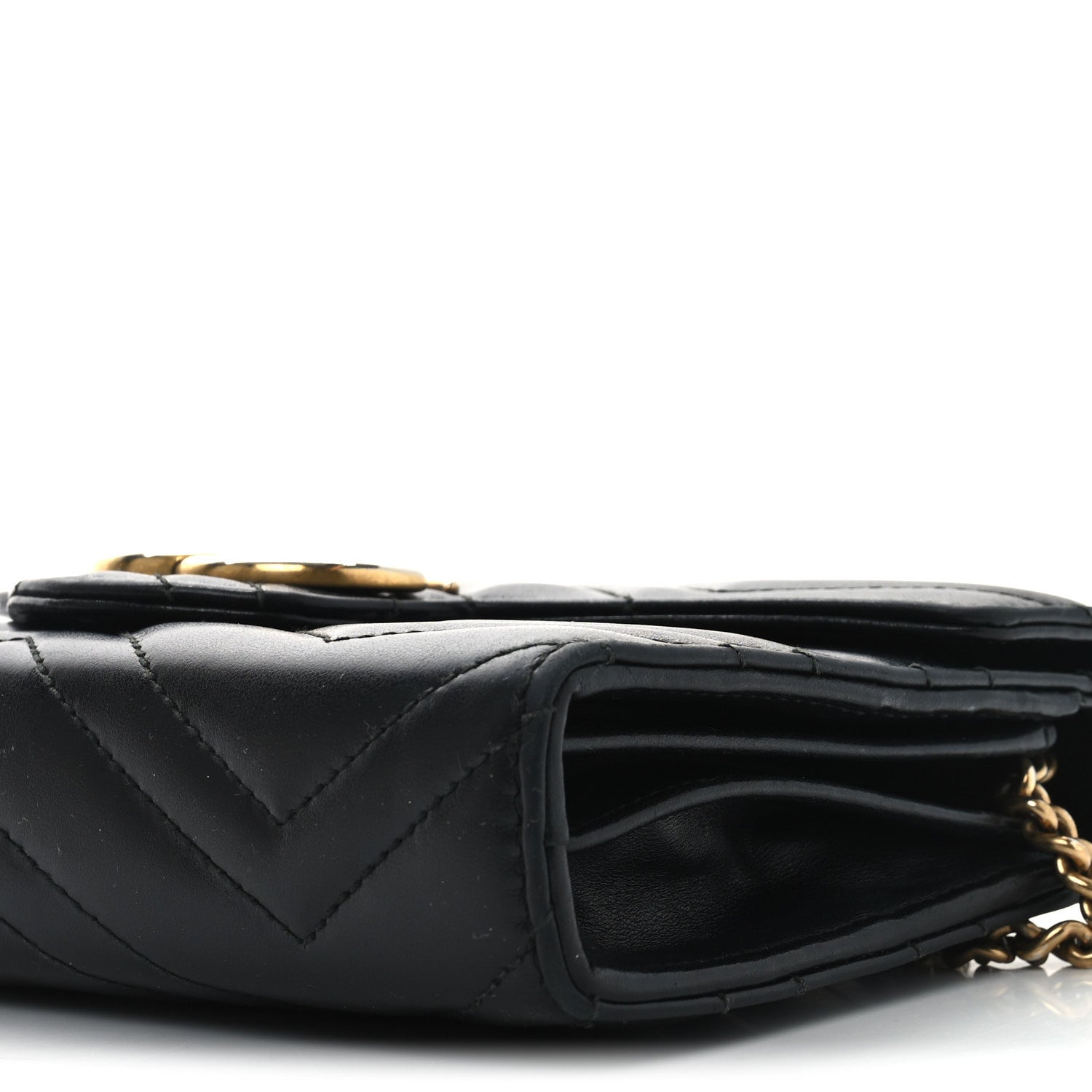 Gucci Calfskin Matelasse GG Marmont Chain Wallet Black 10 of 10