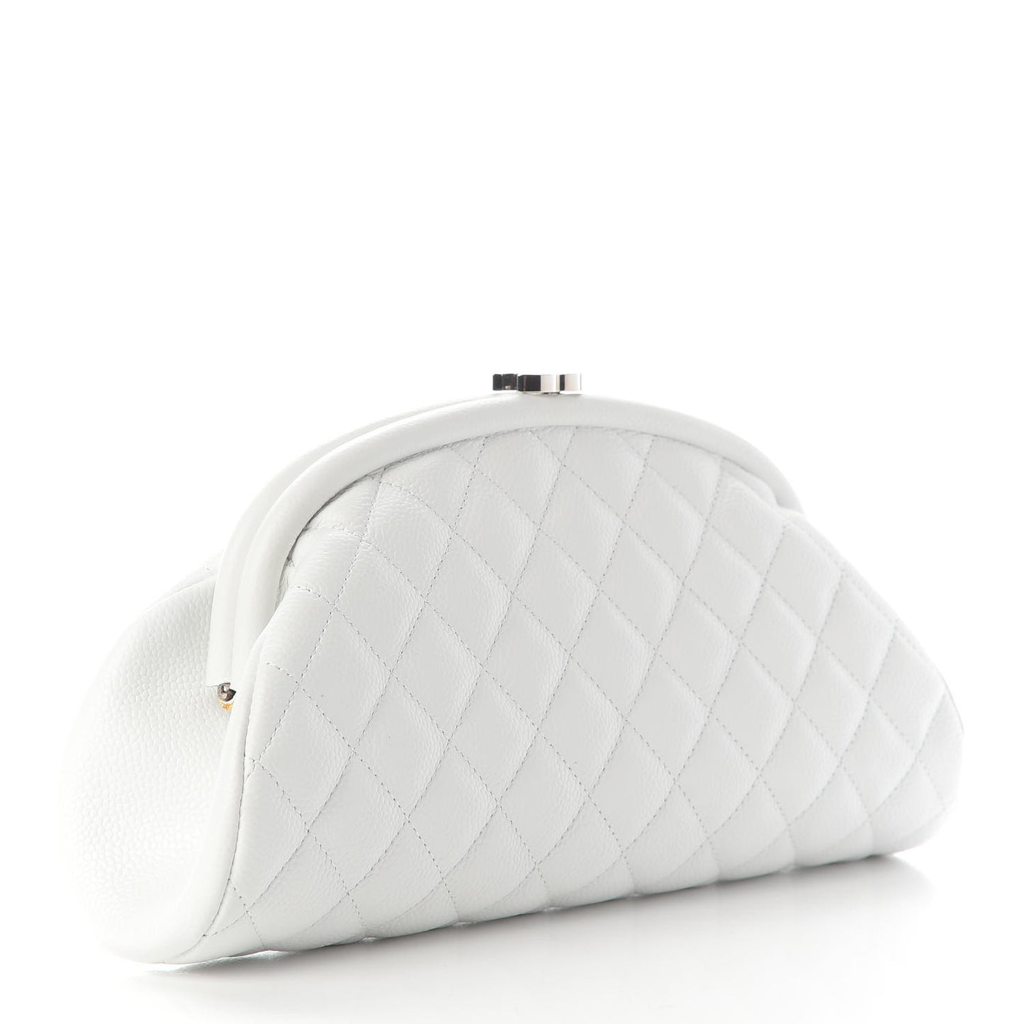 Caviar Quilted Timeless Clutch White
