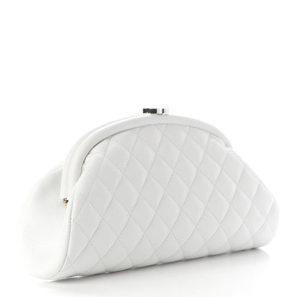 Chanel Caviar Quilted Timeless Clutch White 2 of 10