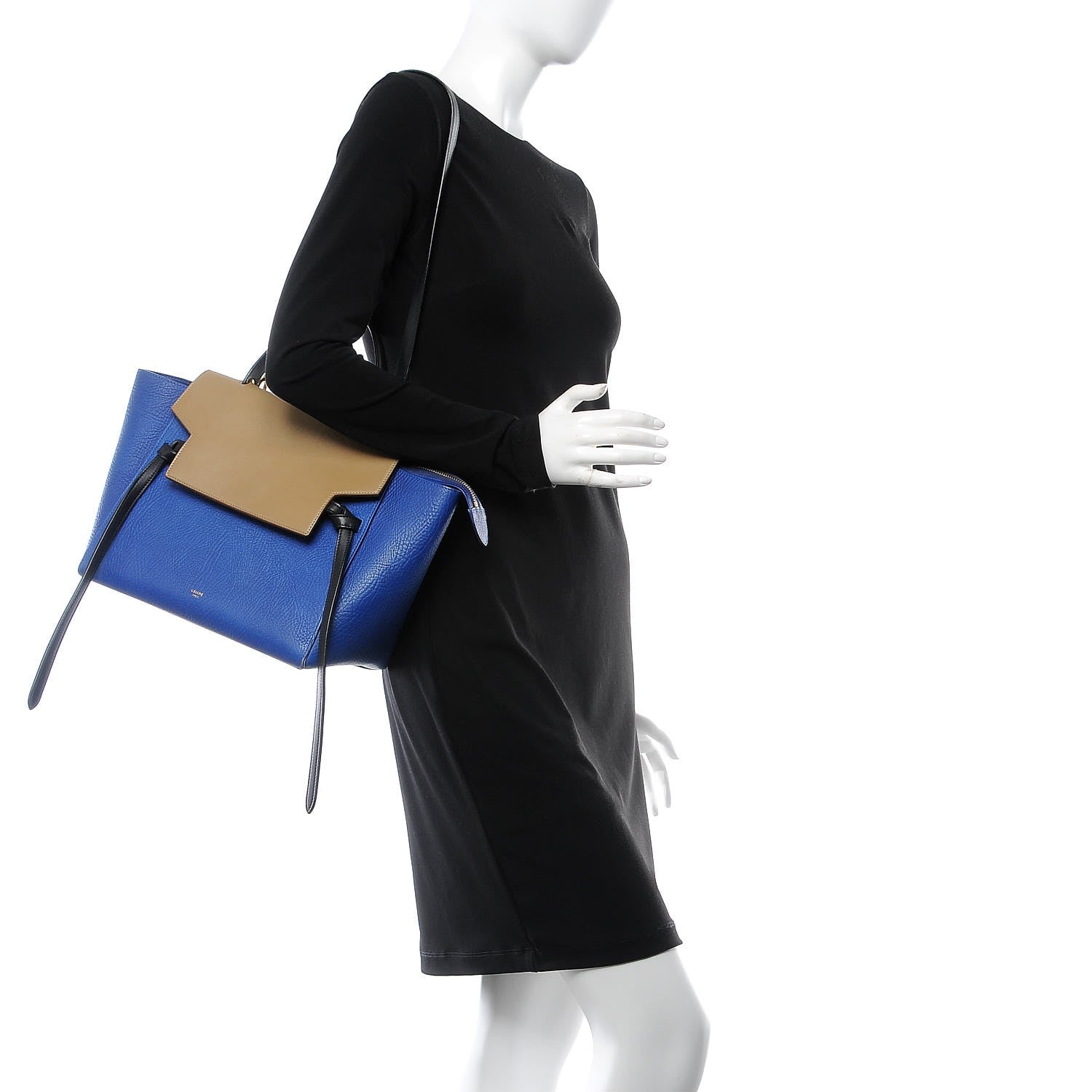 Celine Elephant Calfskin Mini Tri-Color Belt Bag Indigo 3 of 15