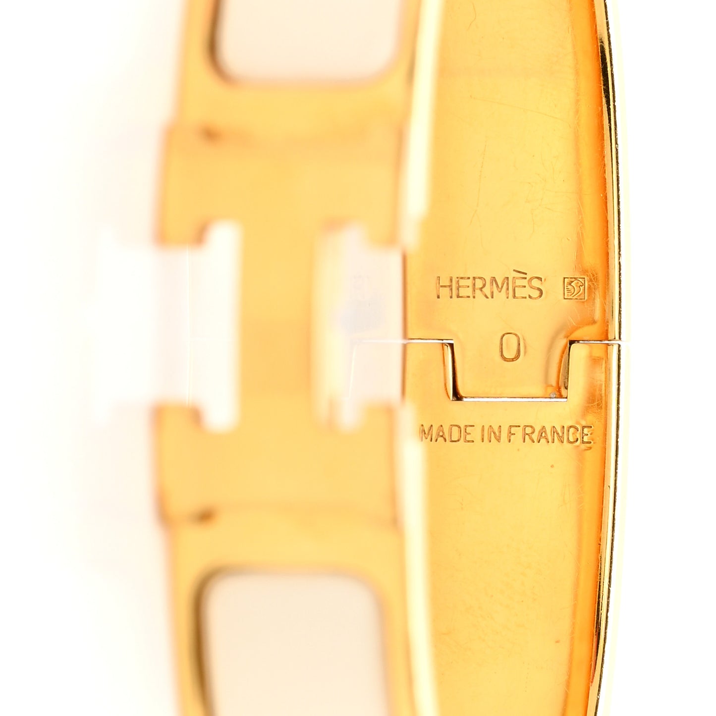 Enamel Narrow Clic Clac H Bracelet PM White