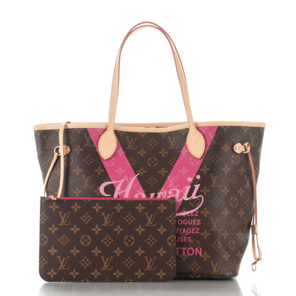 Louis Vuitton Monogram Hawaii V Neverfull MM Hot Pink 3 of 10