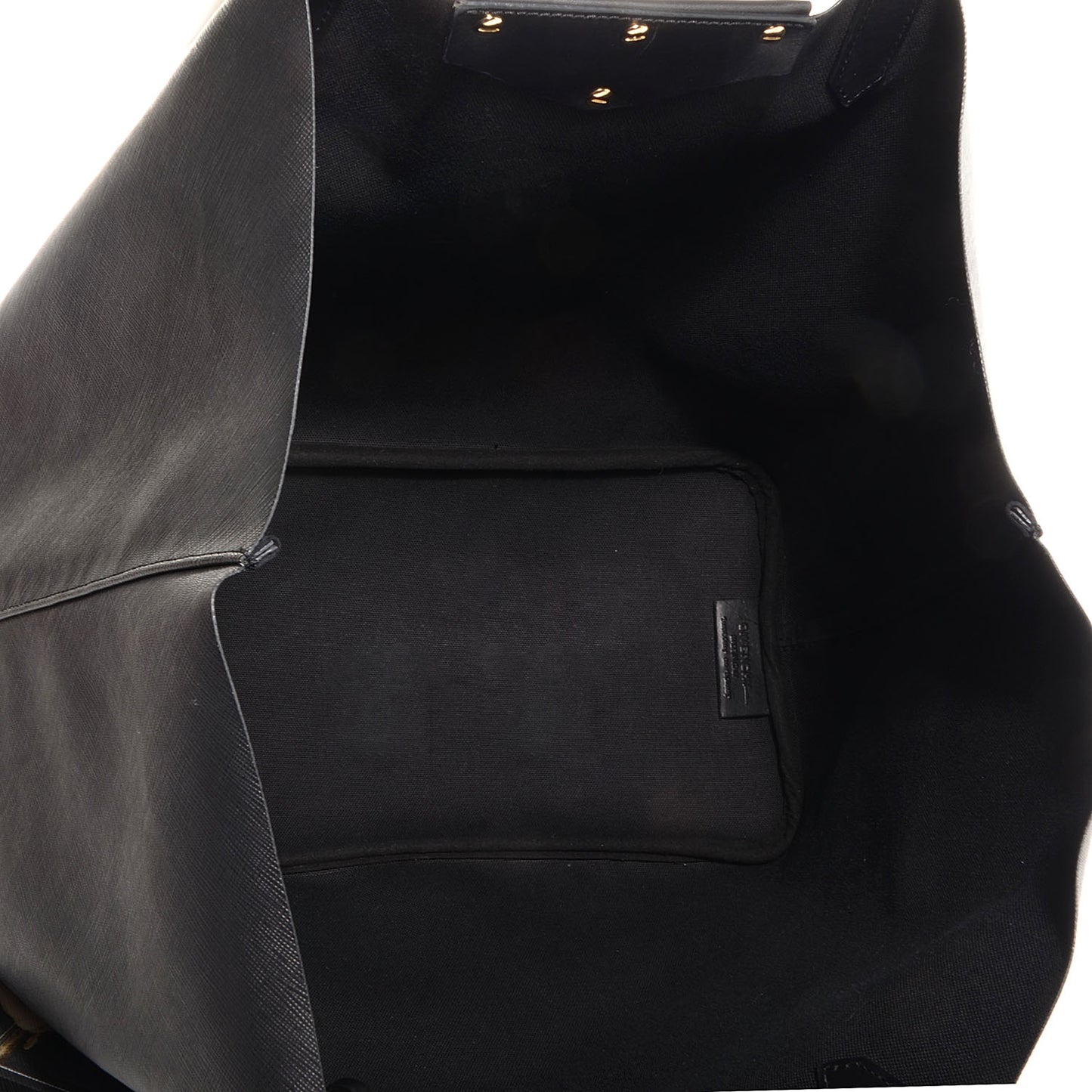 Textured Coated Canvas Bambi Print Large Antigona Tote Black