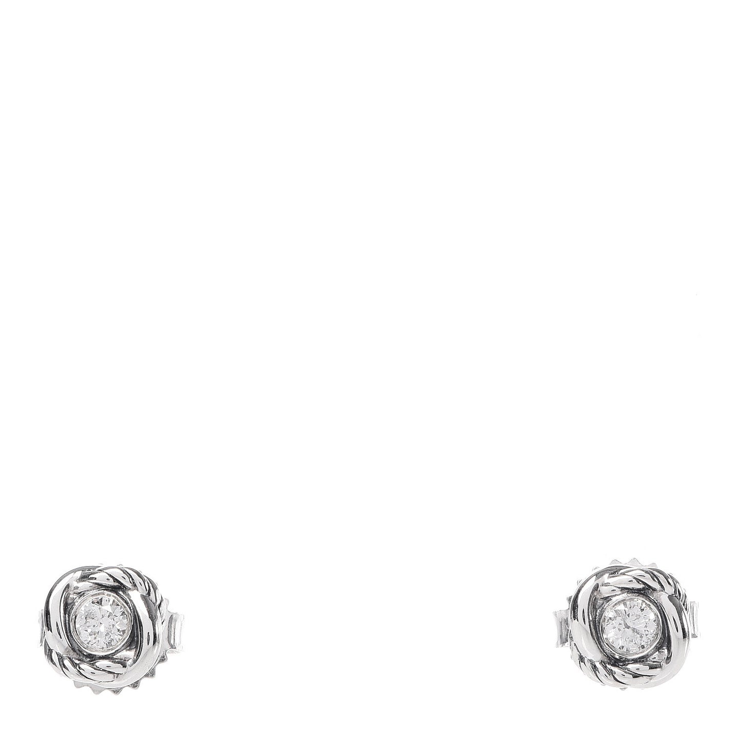 Sterling Silver Diamond 7mm Infinity Stud Earrings