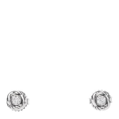 David Yurman Sterling Silver Diamond 7mm Infinity Stud Earrings 1 of 5
