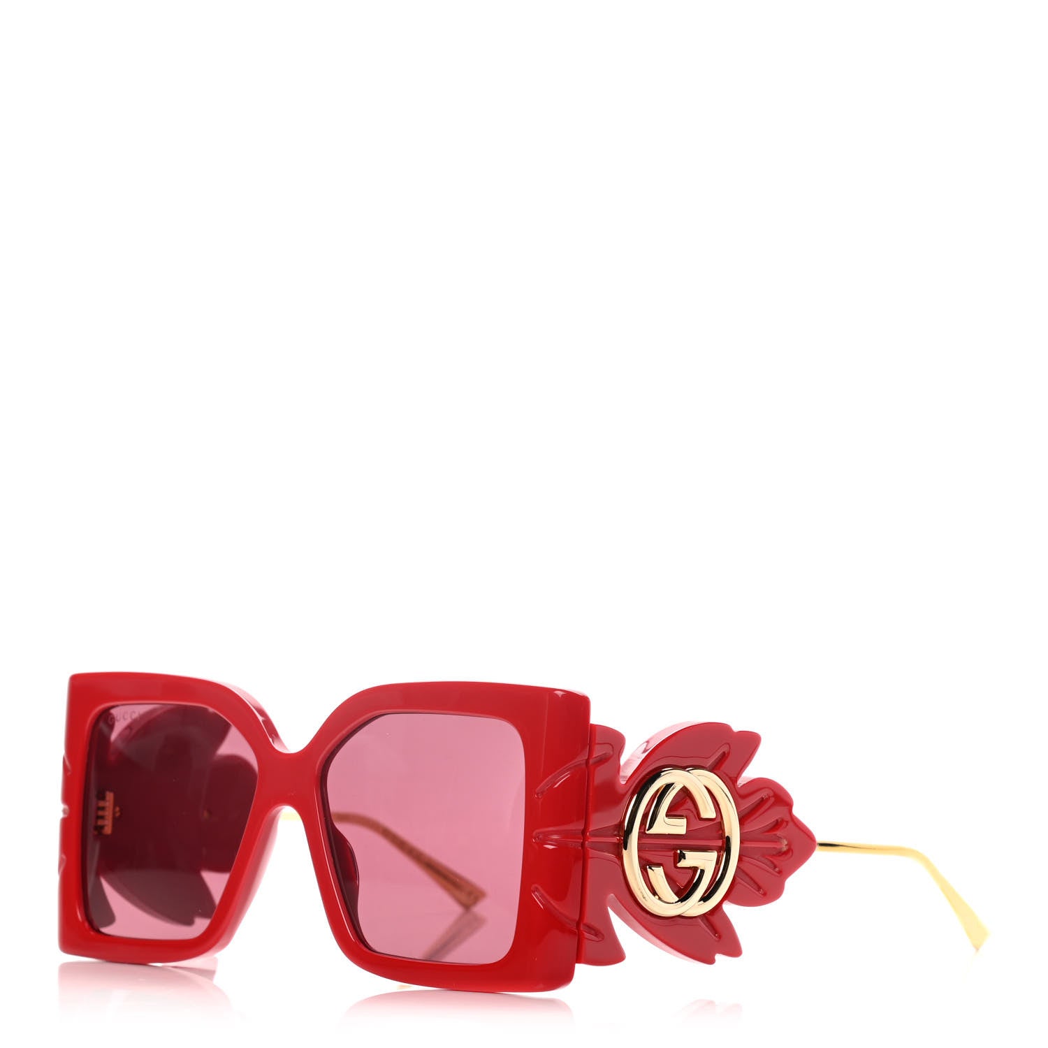 Gucci Acetate Square Frame Wing Sunglasses GG0535S Red 1 of 8