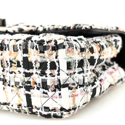 Chanel Tweed Quilted Mini Rectangular Flap White Black Multicolor 10 of 11
