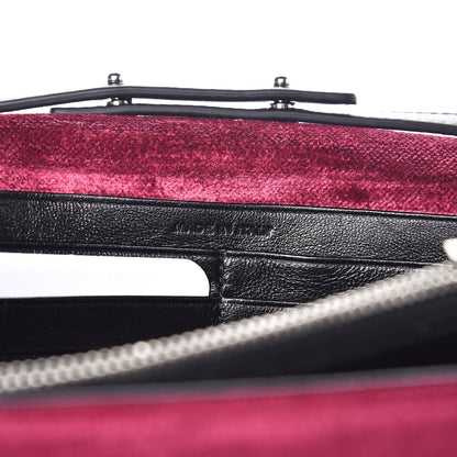 Saint Laurent Textured Velour Monogram Chain Wallet Rose Wine 6 of 8