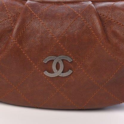 Chanel Caviar Stitched Outdoor Ligne Hobo Brown 9 of 11
