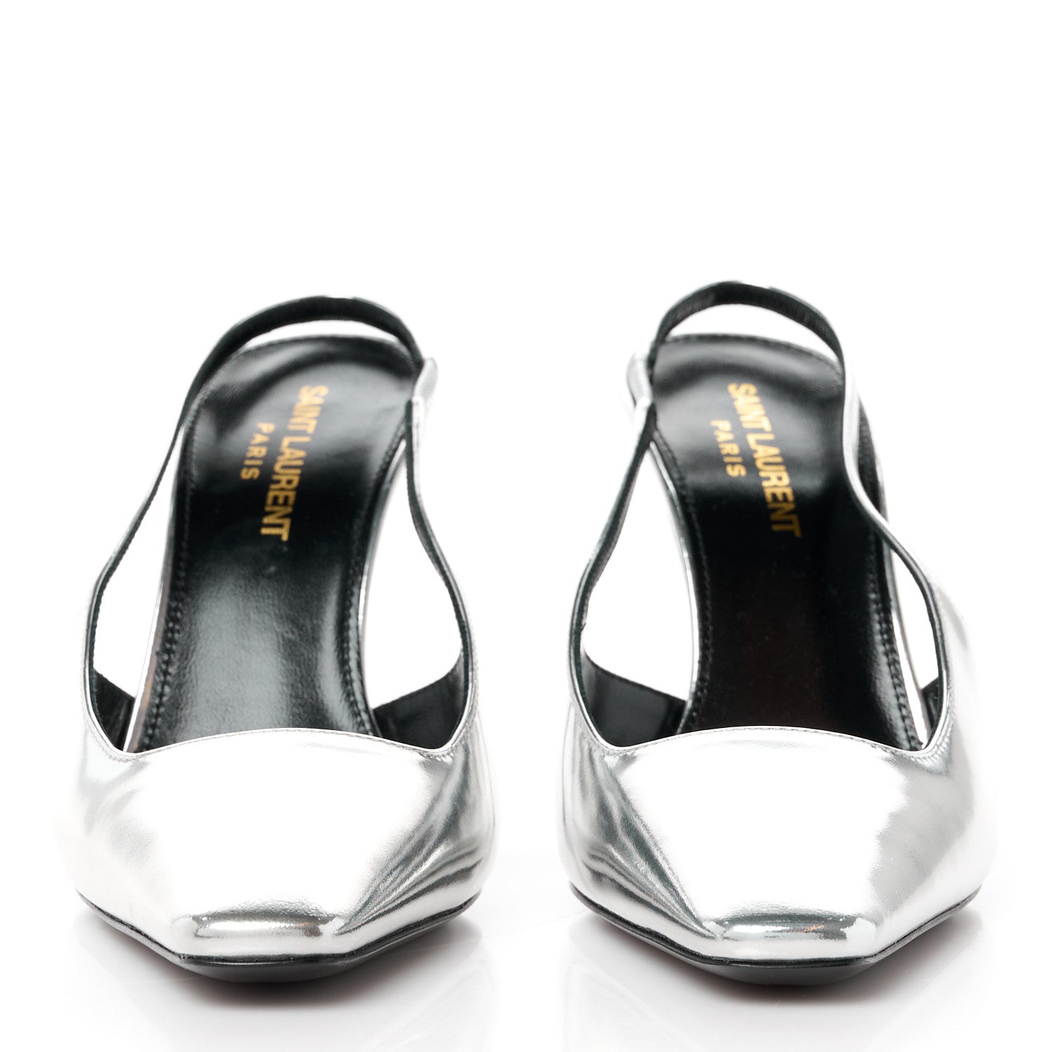 Saint Laurent Patent Tom 90 Dream Slingback Pumps 36 Argento 2 of 9