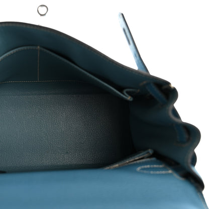 Hermes Taurillon Clemence Kelly Retourne 28 Bleu Jean 5 of 16