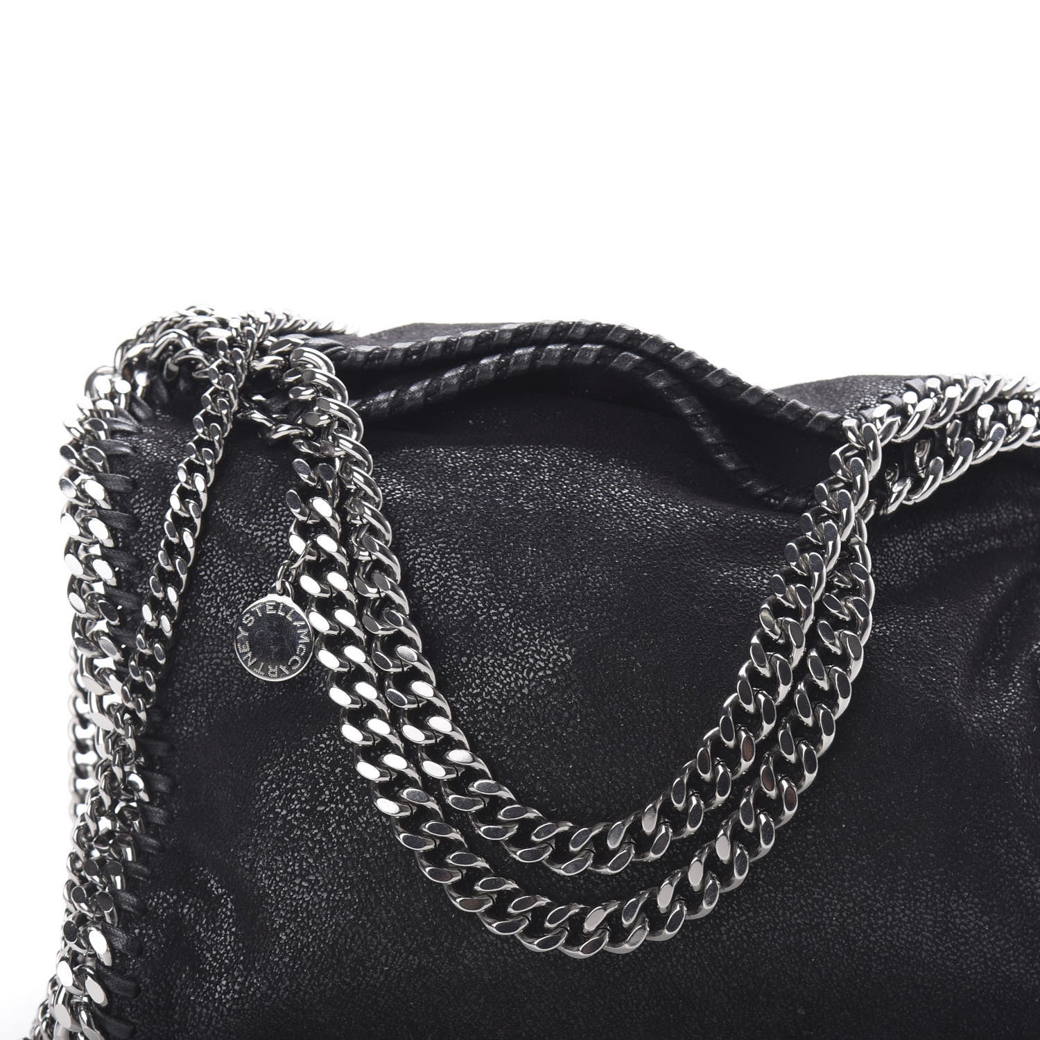 Stella McCartney Shaggy Deer Mini Falabella Fold Over Tote Black 9 of 9