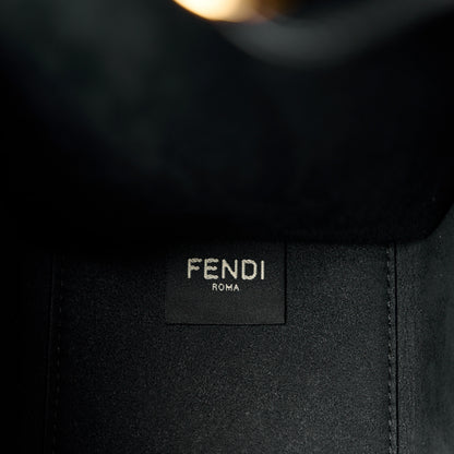 Fendi Vitello Plexiglass FF Embossed Small Fendi Sunshine Shopper Tote Black 7 of 10