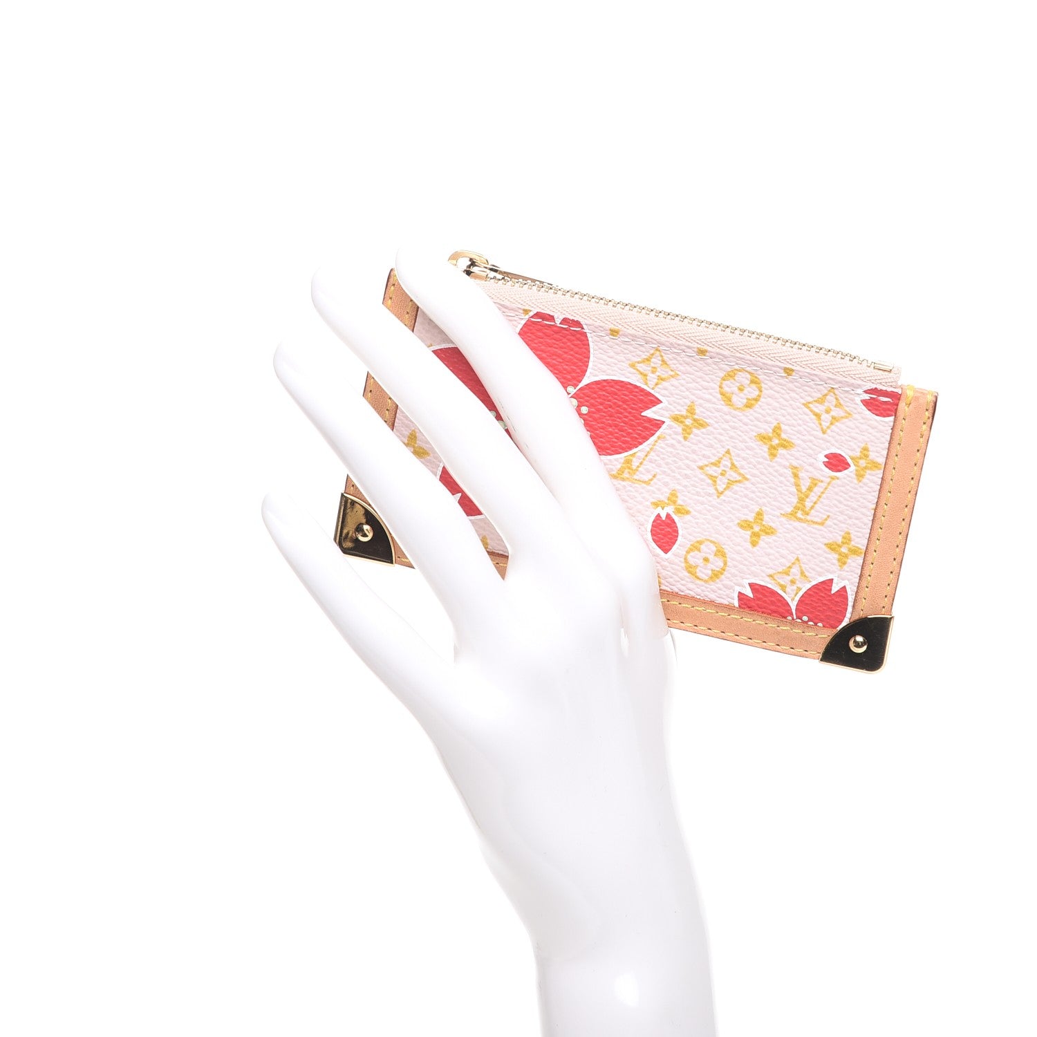Louis Vuitton Monogram Cherry Blossom Key Pouch Red 2 of 7