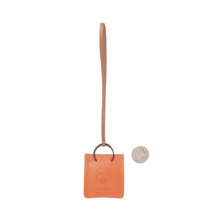 Hermes Milo Lambskin Swift Shopping Bag Charm Feu Gold 2 of 4