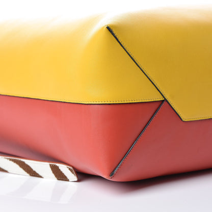 Celine Shiny Smooth Calfskin Zebra Printed Oversized Twisted Cabas Sunflower Light Ruby 6 of 13