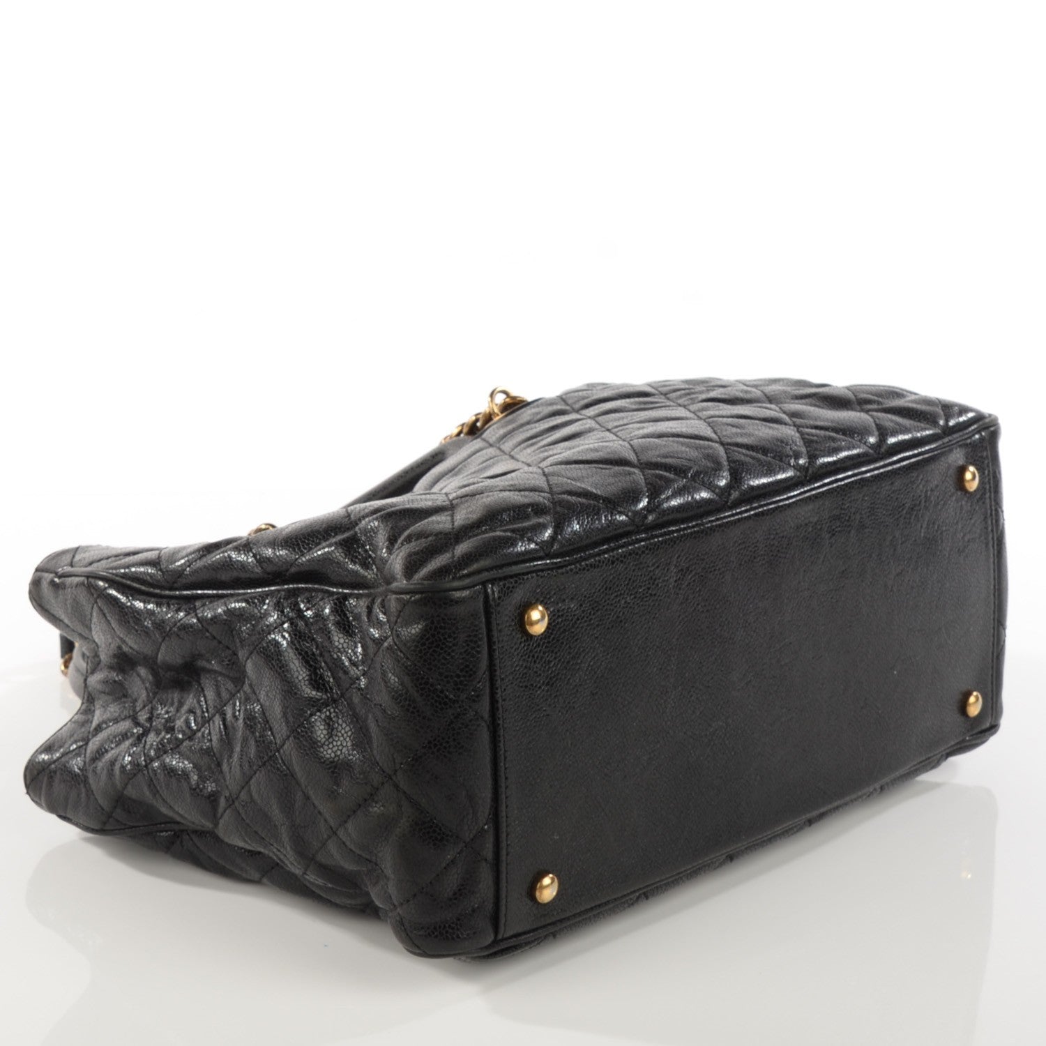 Chanel Glazed Caviar Quilted Small Shiva Tote Black 4 of 7