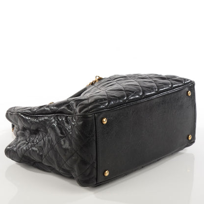 Chanel Glazed Caviar Quilted Small Shiva Tote Black 4 of 7