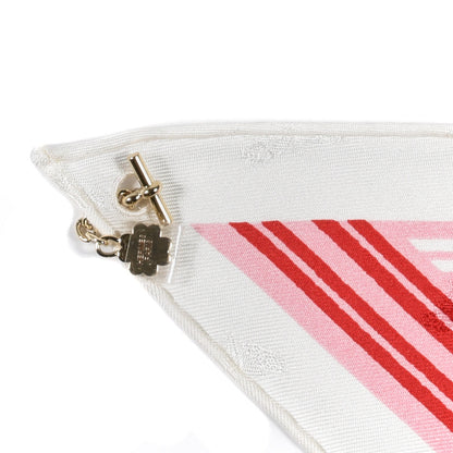 Hermes Silk Garde Robe Pop Charm Triangle Scarf 70 Multicolor White 5 of 7