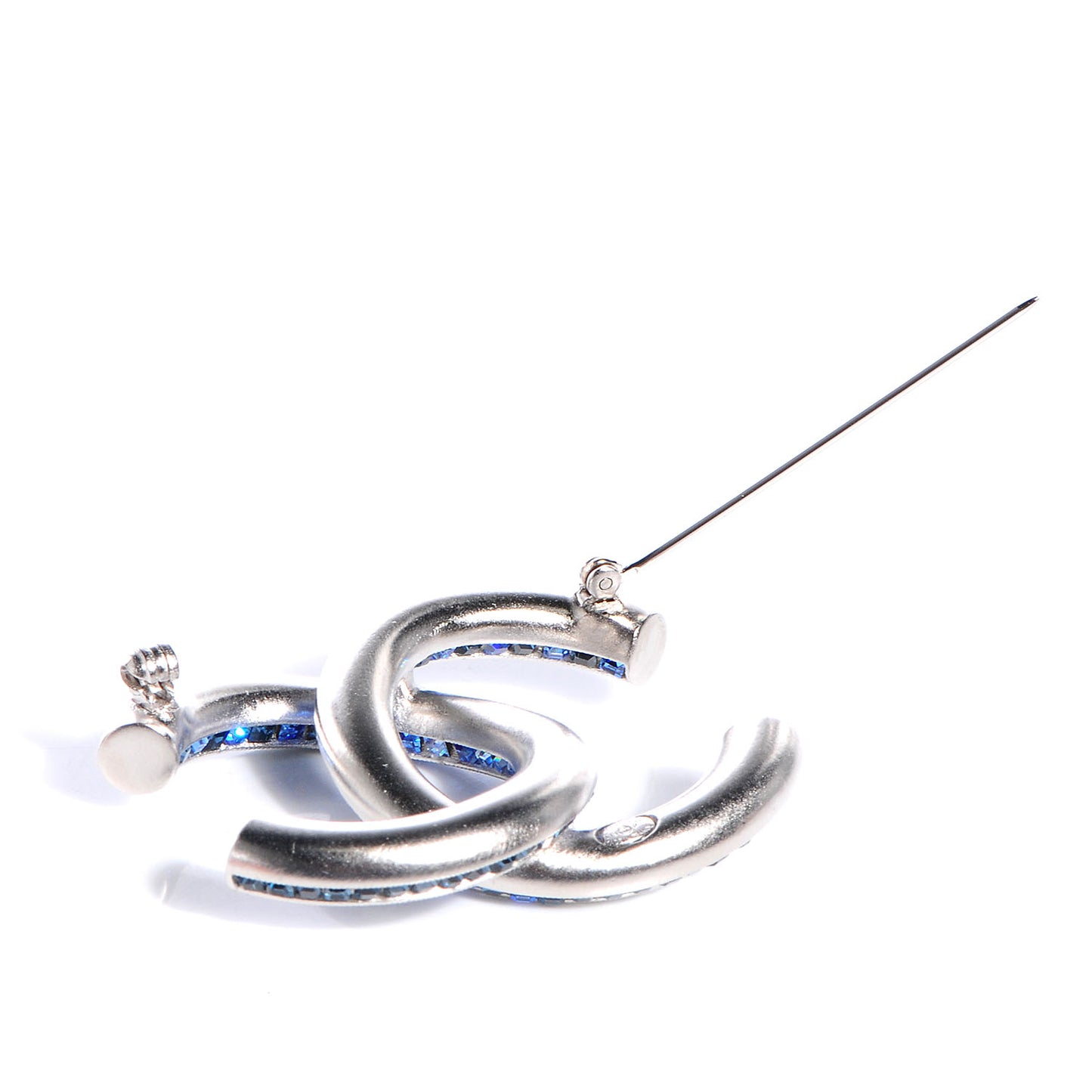 Crystal Baguette CC Brooch Blue