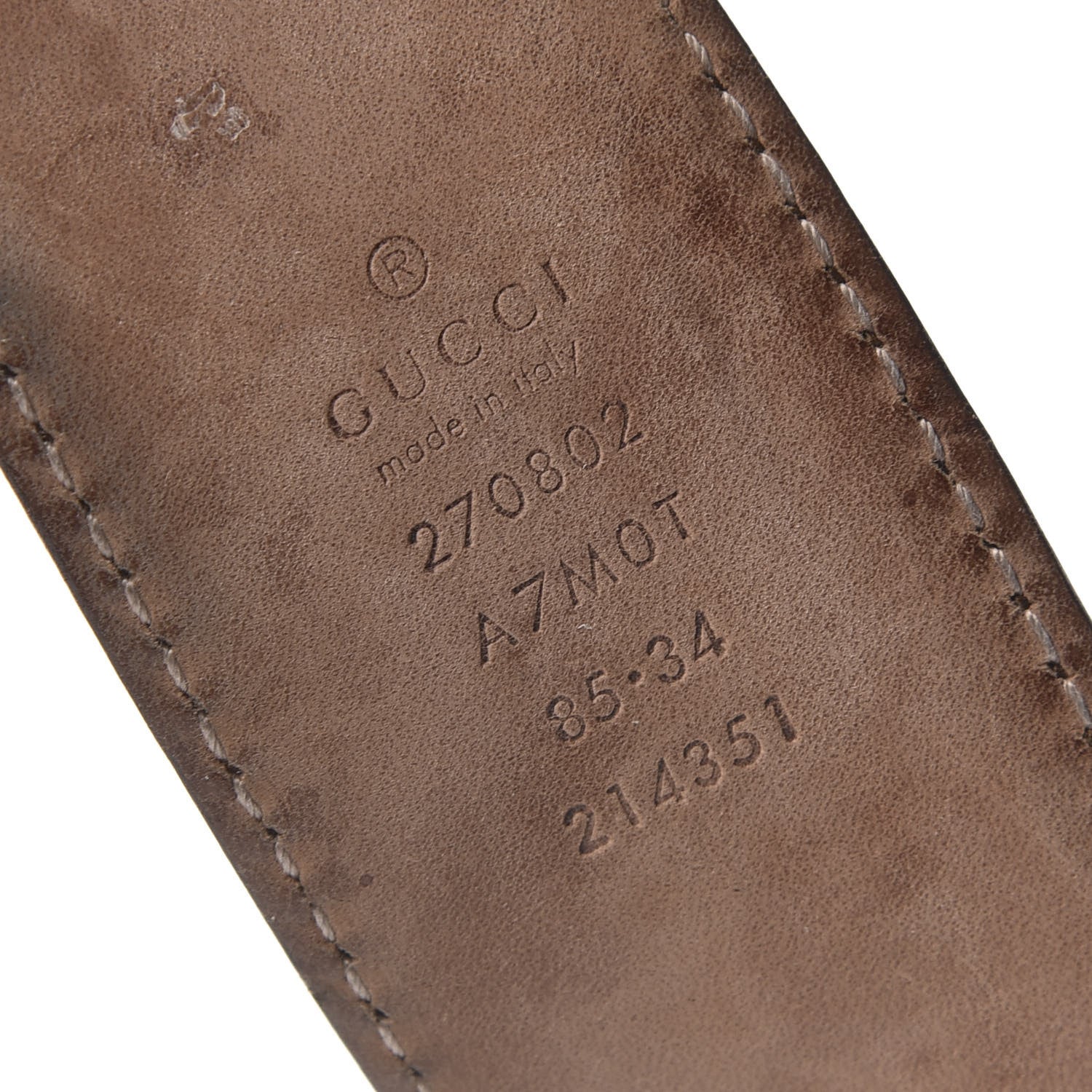 Gucci Calfskin Double G Belt 85 34 Brown 3 of 7
