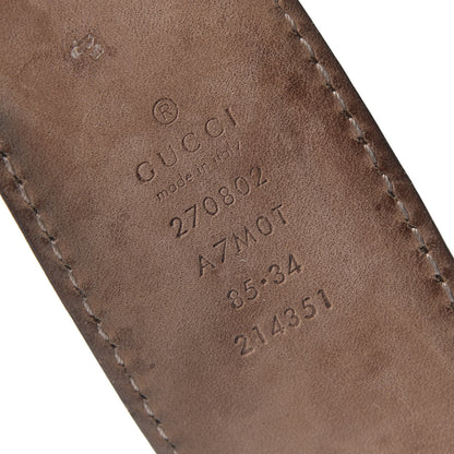 Gucci Calfskin Double G Belt 85 34 Brown 3 of 7