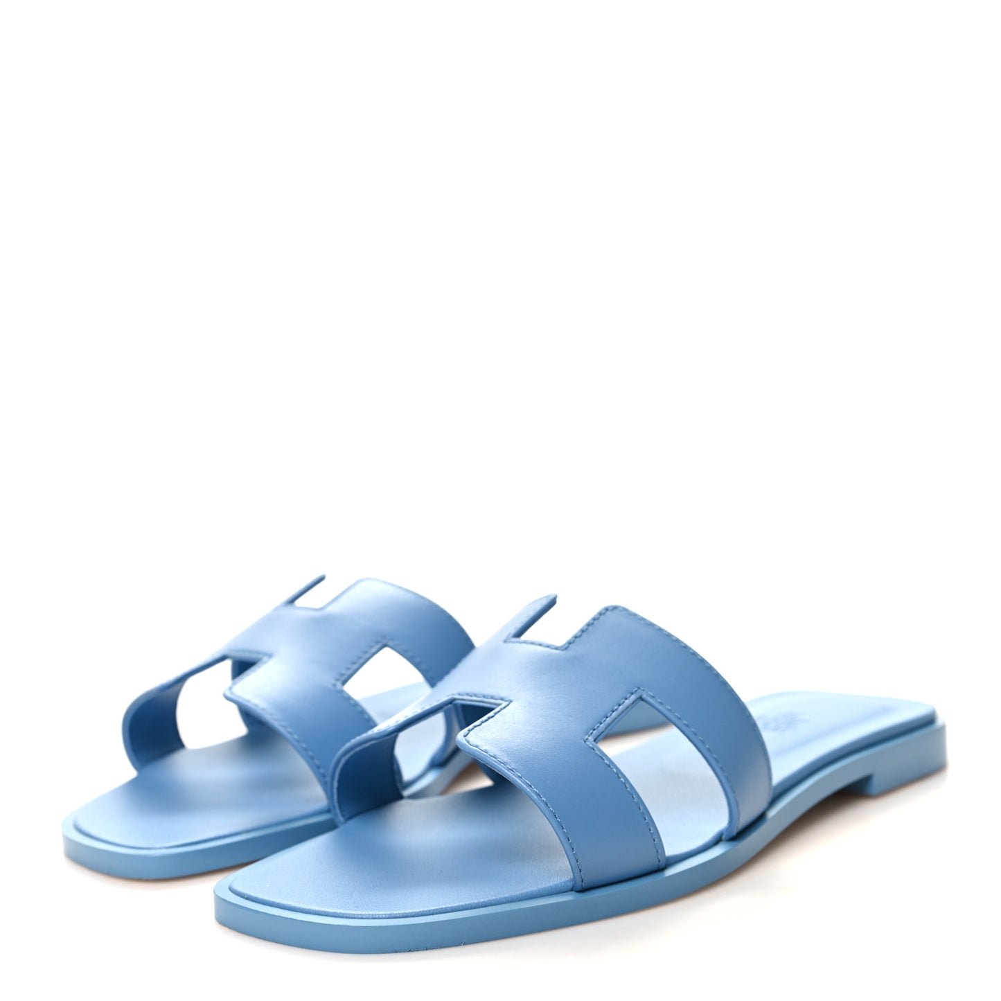 Box Calfskin Oran Sandals 35 Bleu Cameo
