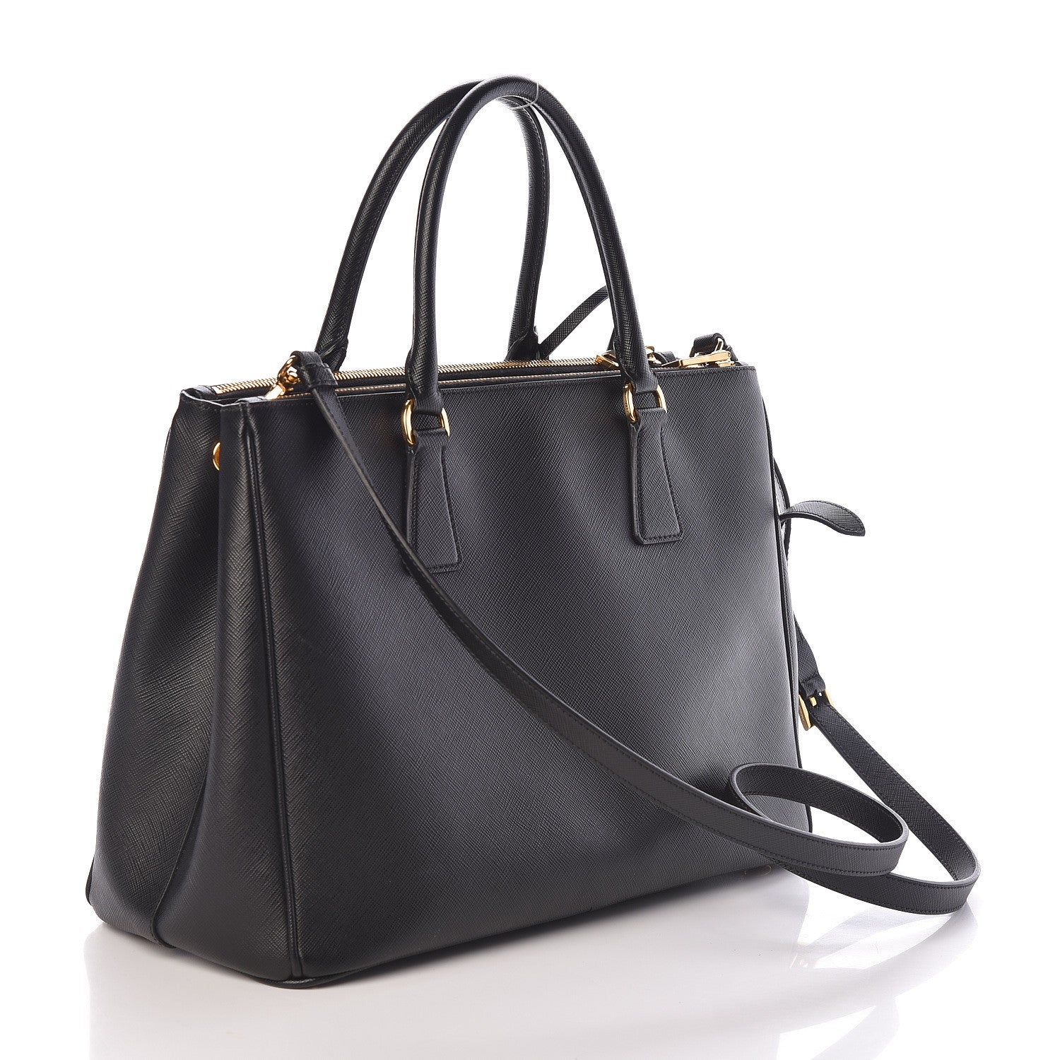 Prada Saffiano Medium Galleria Double Zip Tote Black 3 of 9