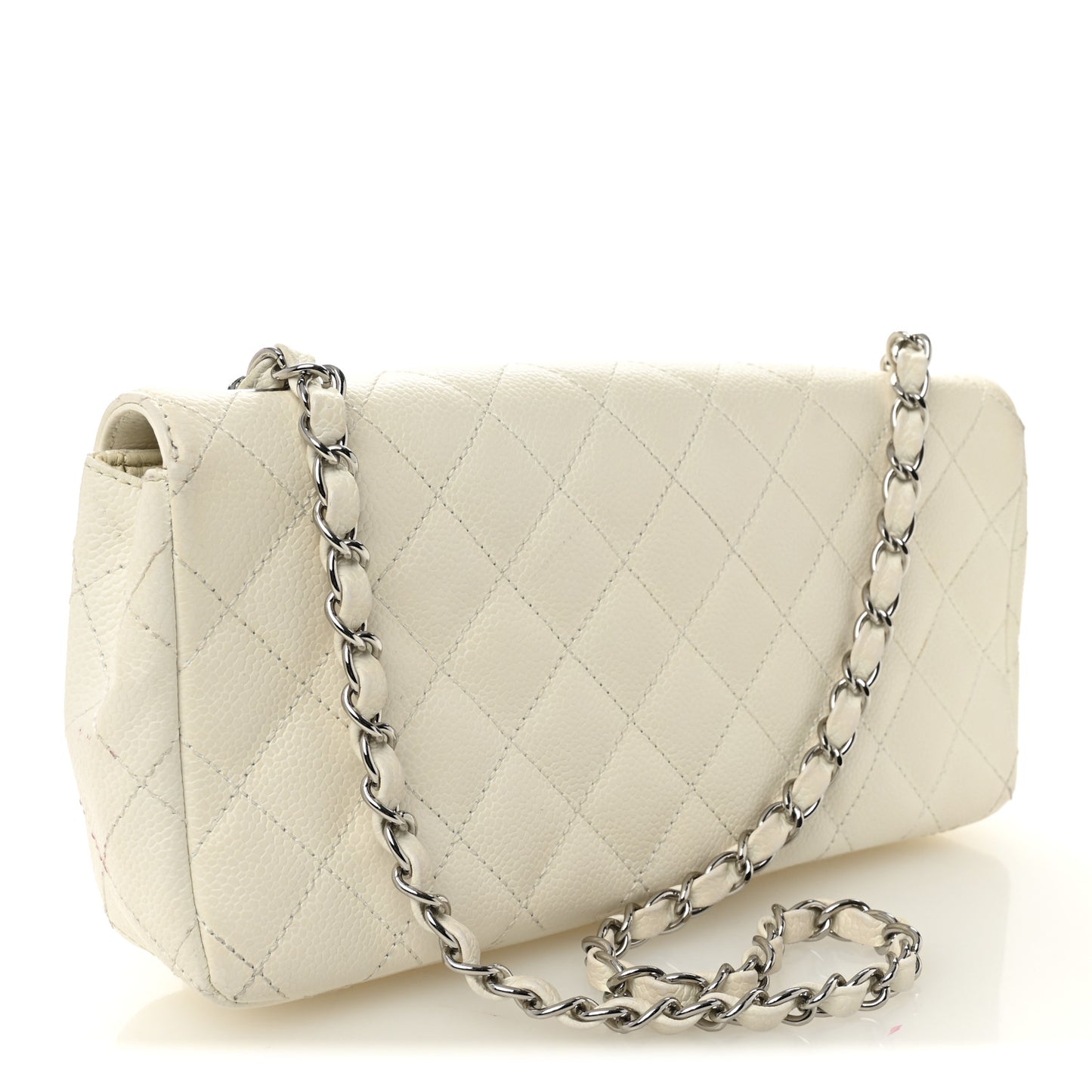 Caviar Quilted East West Flap White