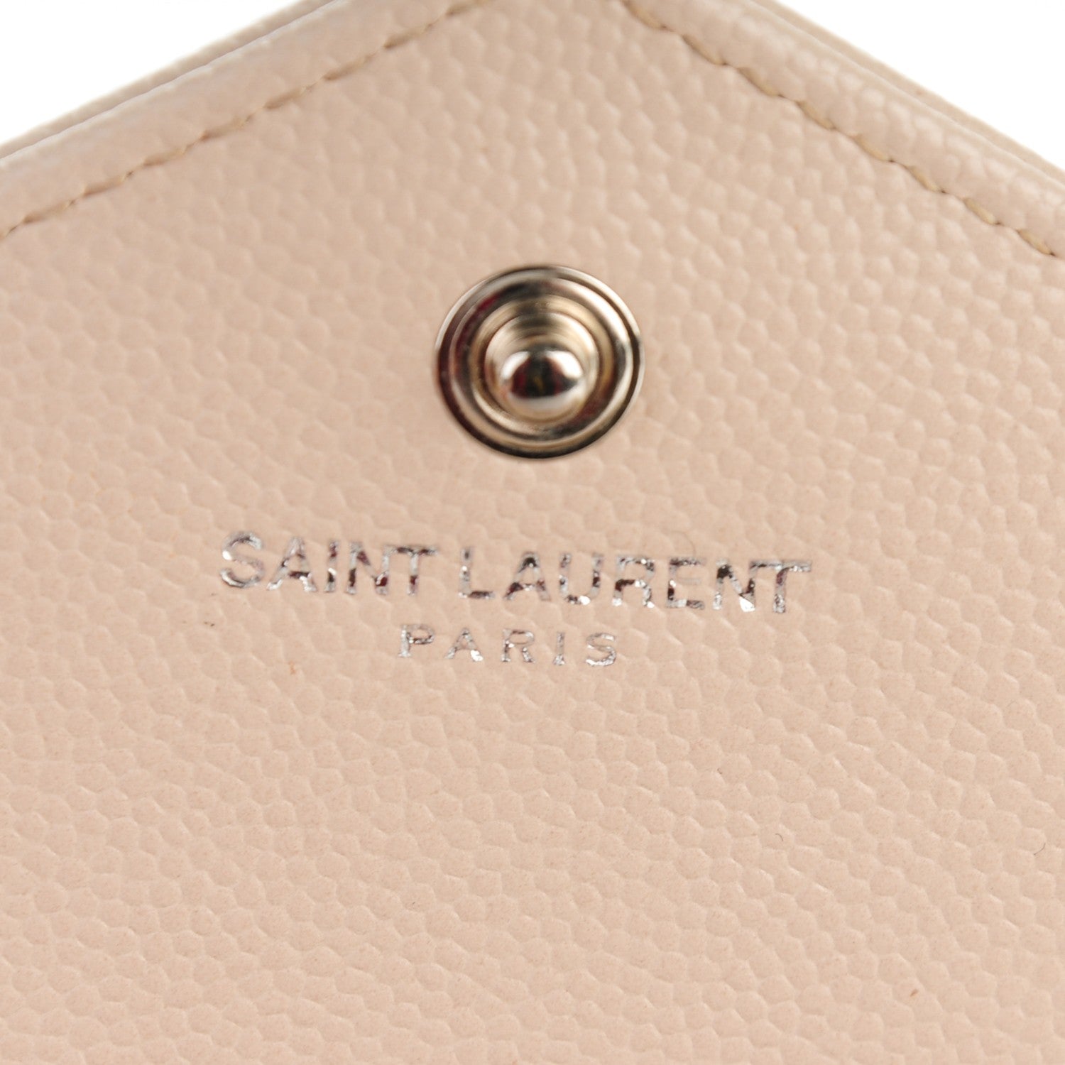 Saint Laurent Grain De Poudre Matelasse Chevron Monogram Chain Wallet Nude Powder 6 of 8