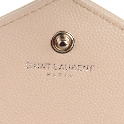 Saint Laurent Grain De Poudre Matelasse Chevron Monogram Chain Wallet Nude Powder 6 of 8