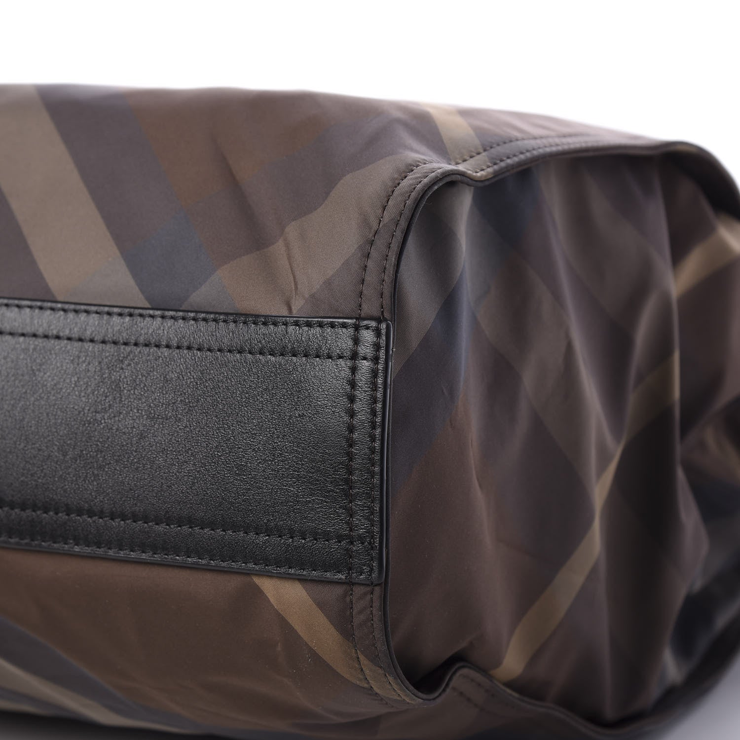 Burberry Nylon Check Small Buckleigh Packable Tote Birch Grey 6 of 9