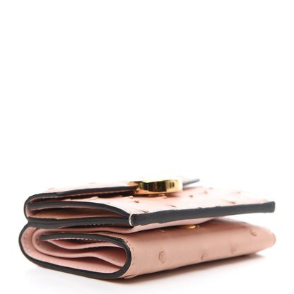 Fendi Ostrich Vitello Century Lucido F is Fendi Micro Tri-Fold Envelope Wallet Confetto 4 of 8