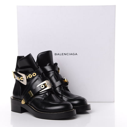 Balenciaga Brushed Calfskin Ceinture Ankle Boots 36 Black 13 of 13