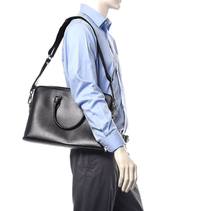 Burberry Textured Calfskin Barrow Briefcase Black 2 of 8