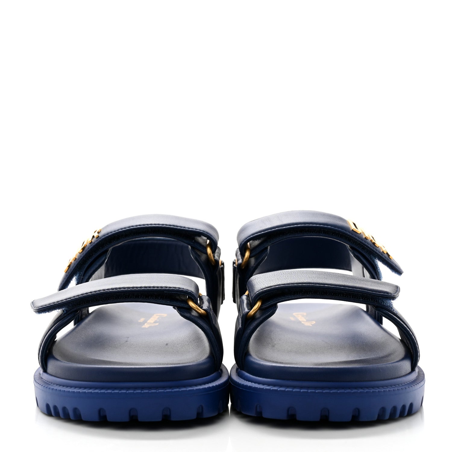 Christian Dior Lambskin Dioract 10mm Sandals 37 Deep Blue 2 of 9