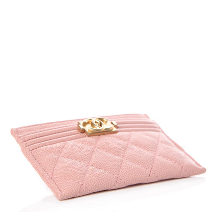 Chanel Caviar Quilted Boy Card Holder Light Pink 4 of 9