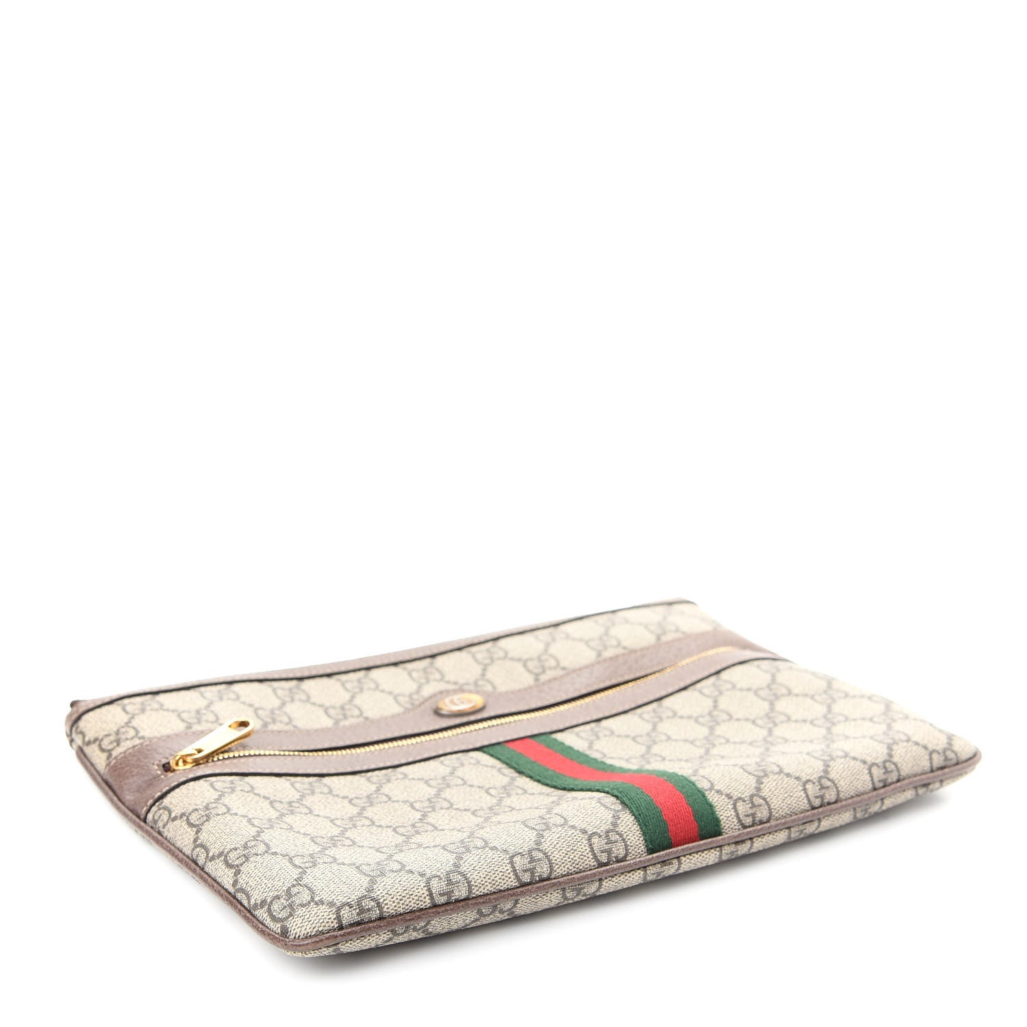 Gucci GG Supreme Monogram Large Ophidia Pouch Clutch Brown 4 of 12