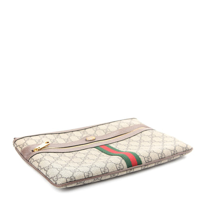Gucci GG Supreme Monogram Large Ophidia Pouch Clutch Brown 4 of 12