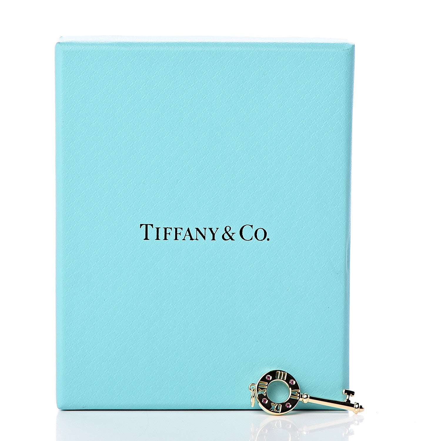 Tiffany 18K Yellow Gold Ruby Atlas Pierced Key Pendant 4 of 4
