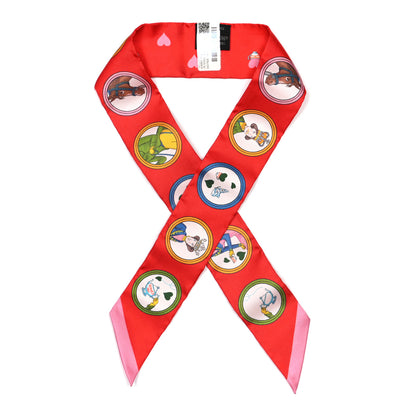 Hermes Silk Tea Time Twilly Rouge Vif Vert Multicolor 1 of 4