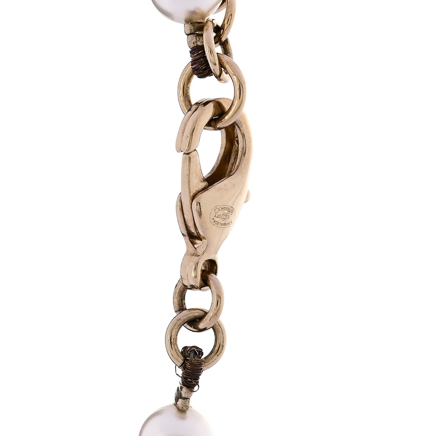 Chanel Pearl Crystal CC Logo Short Necklace Gold 5 of 6