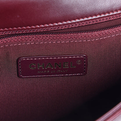 Chanel Calfskin Quilted Gold Bar Flap Burgundy 6 of 7