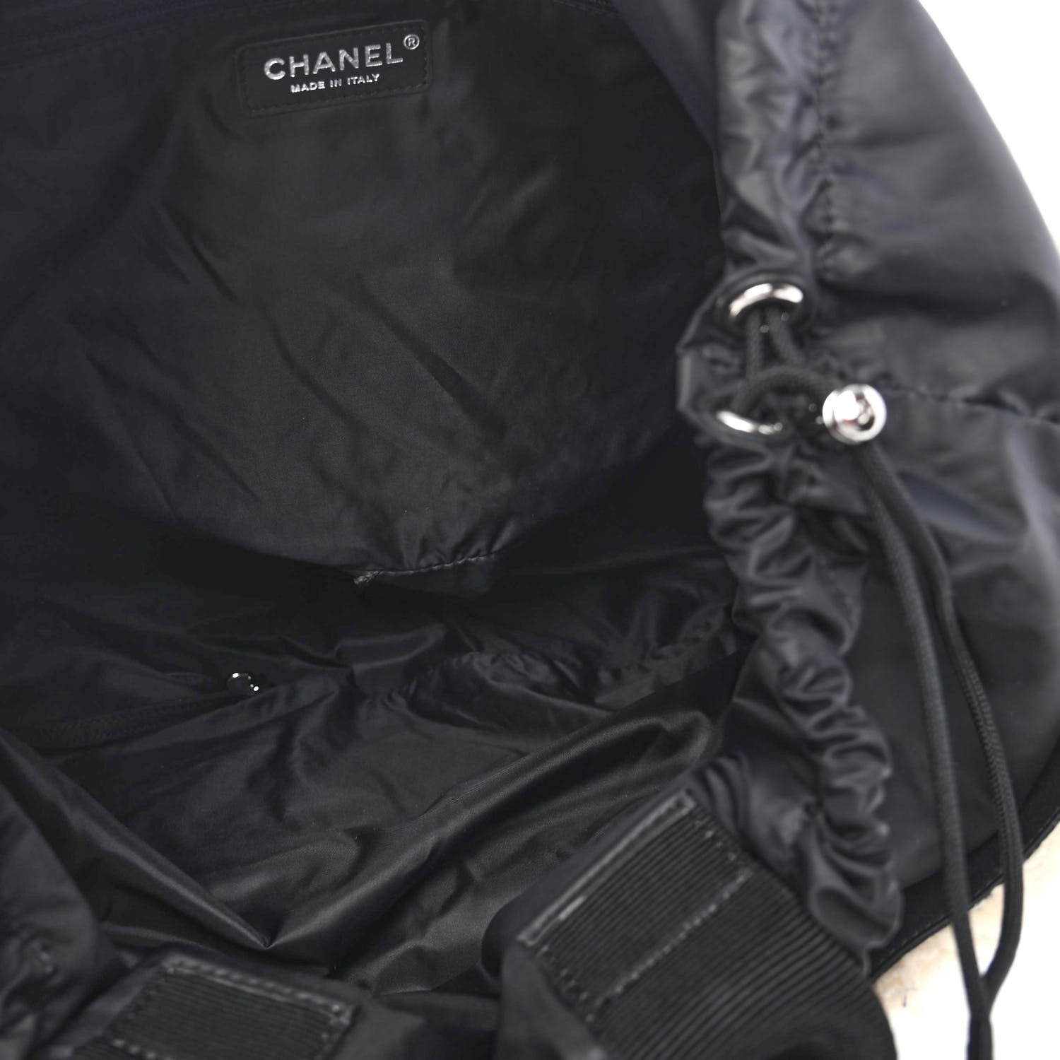 Chanel Wool Nylon Quilted Coco Neige Tote Black Ecru 4 of 4