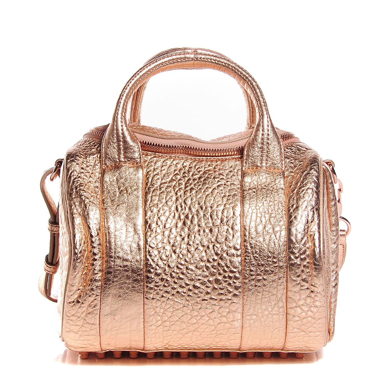Alexander Wang Pebbled Lambskin Rockie Metallic Rose Gold 1 of 7