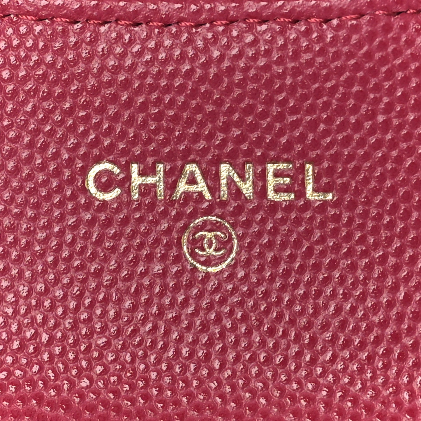 Caviar Quilted Flap Card Holder Wallet Fuchsia