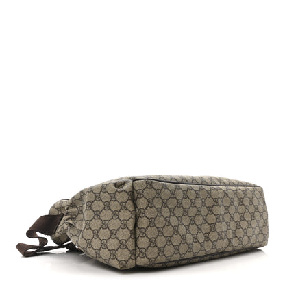 Gucci GG Supreme Monogram Selleria Calfskin Large Diaper Bag Beige Ebony Cocoa Dark Chocolate 4 of 10
