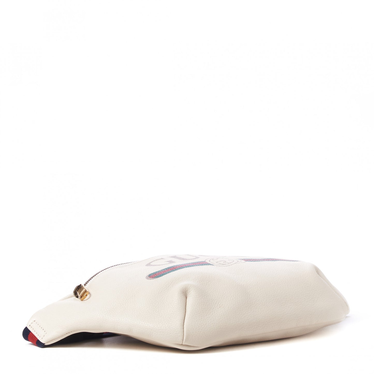 Grained Calfskin Logo Belt Bag White