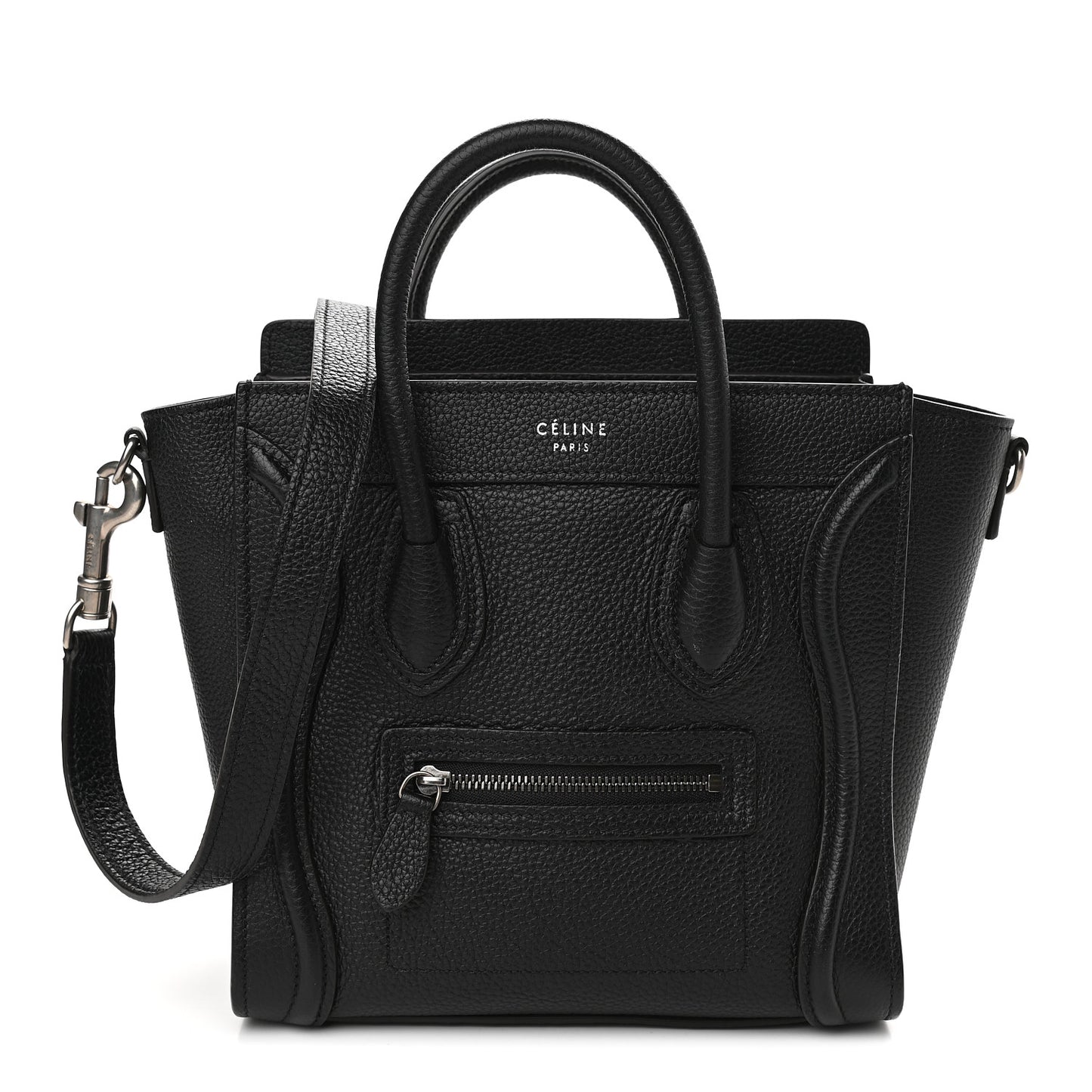 Drummed Calfskin Nano Luggage Black