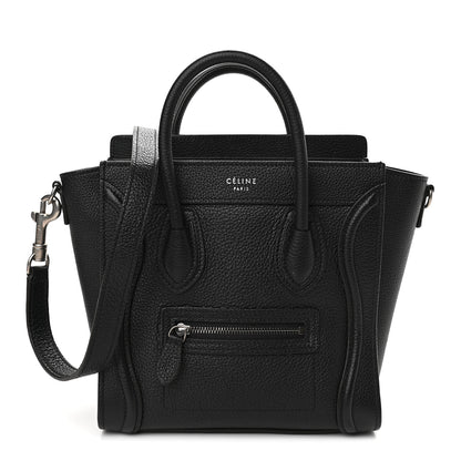 Celine Drummed Calfskin Nano Luggage Black 1 of 9